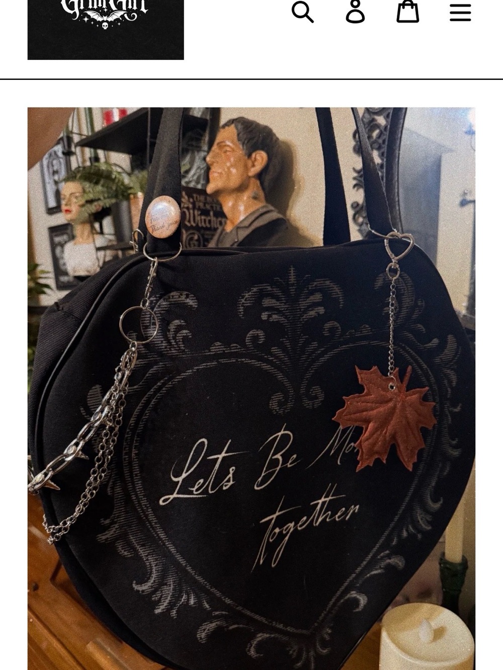 Grim Girl Large Leaf Tote